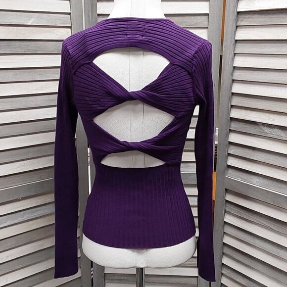 Twisted Back Long Sleeve Crewneck Pullover Sweater | Future Collective | X Large - Picture 5 of 10